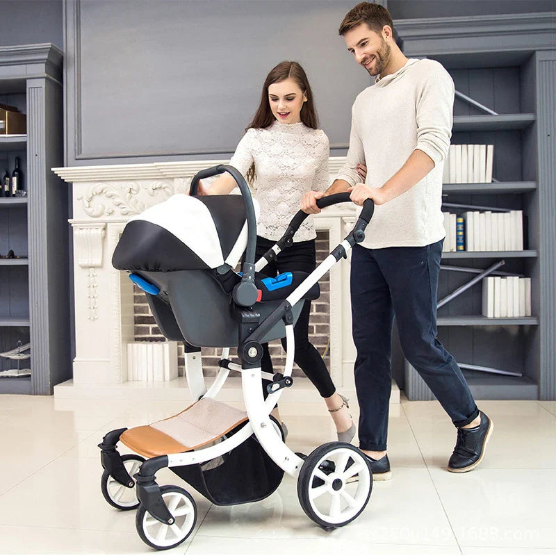 Poussette bébé de luxe 3 en 1 avec siège auto