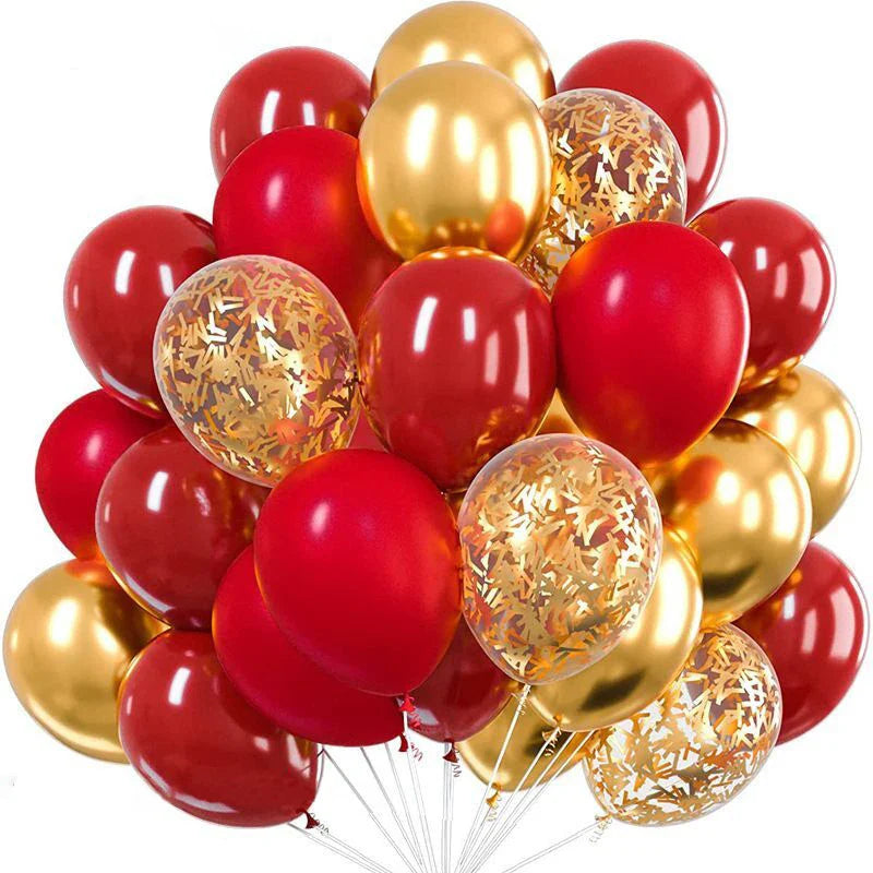 Ballons métalliques à confettis dorés – Décoration de fête