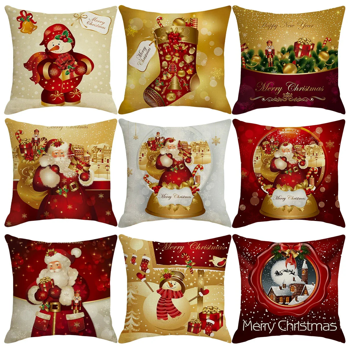 Housse de coussin de Noël - Décoration d'intérieur festive 2023