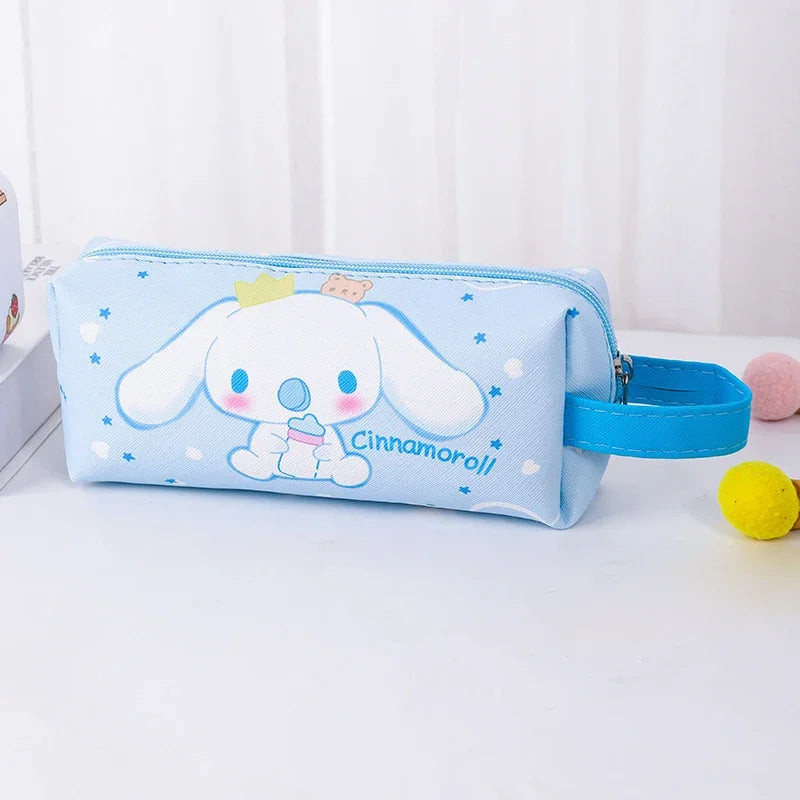 Blue pencil case with Cinnamoroll character on a white background