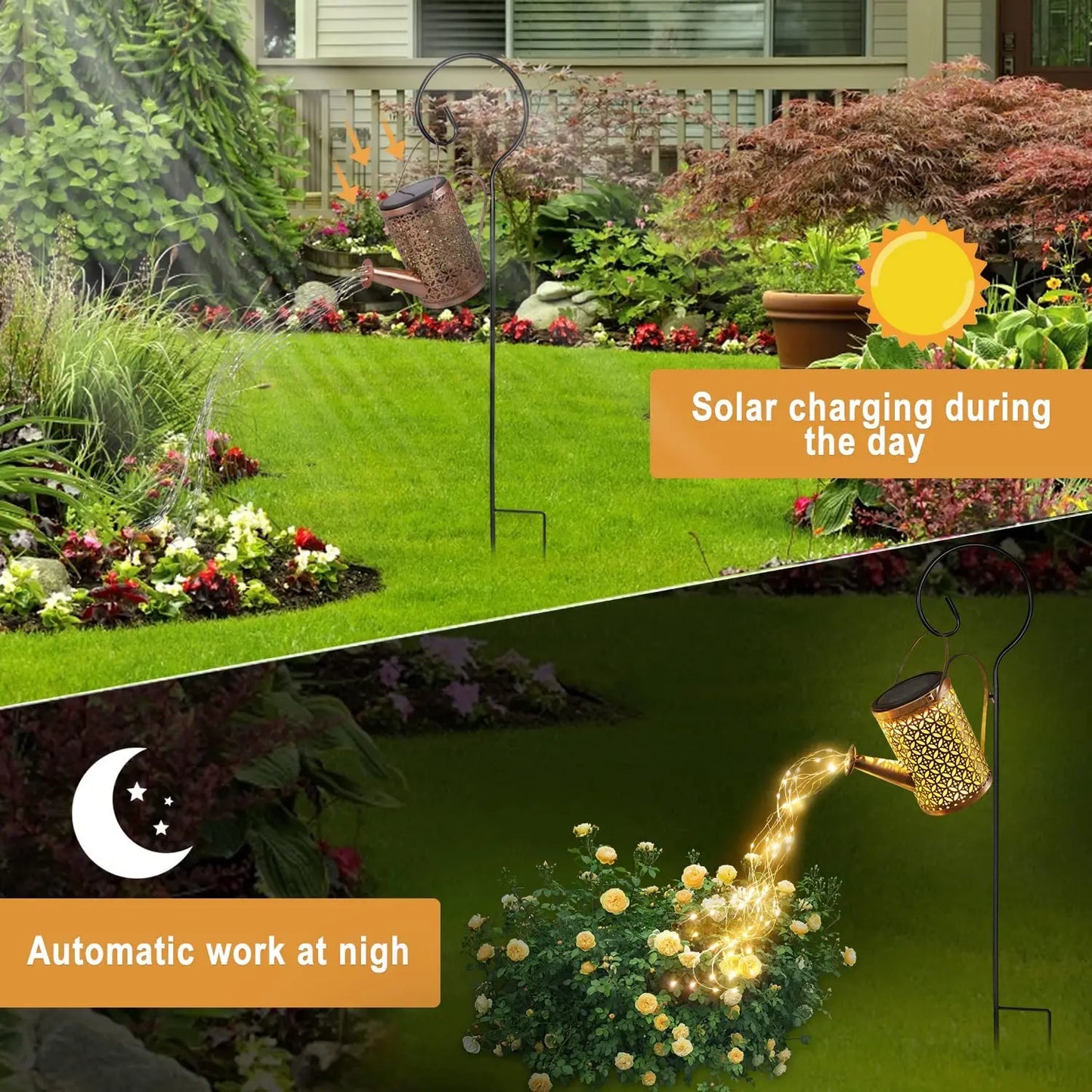 Lampe solaire pour arrosoir en cascade