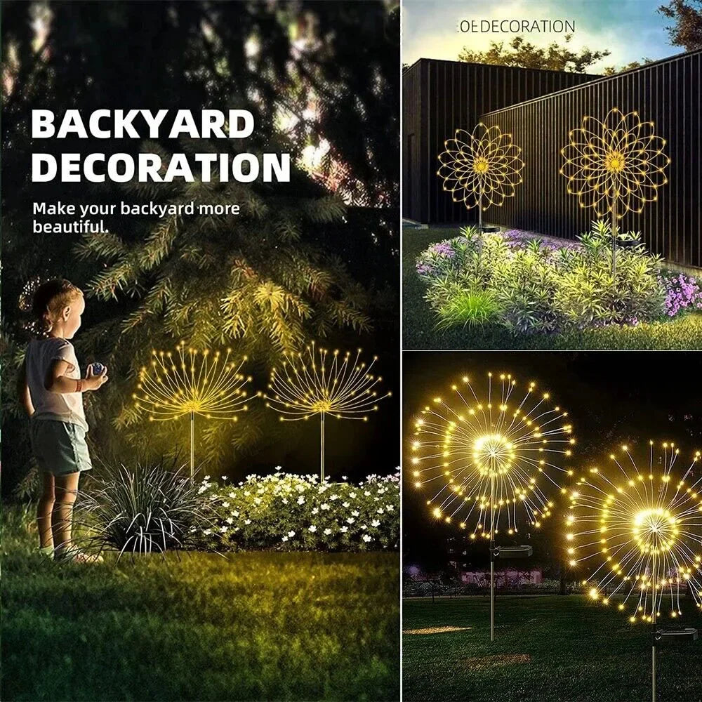 Feux d'artifice solaires - Décoration féerique de jardin