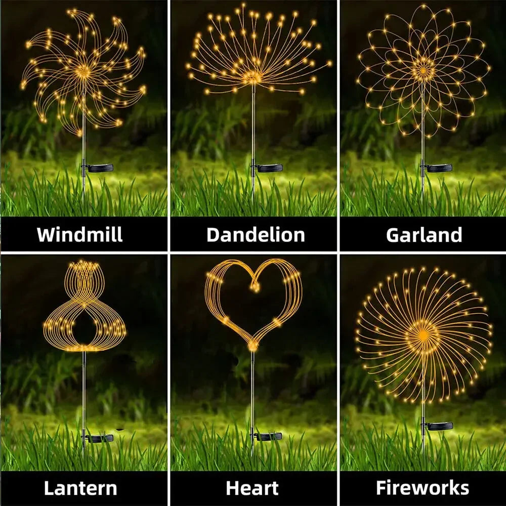 Feux d'artifice solaires - Décoration féerique de jardin