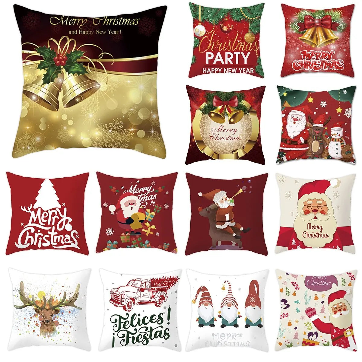 Housse de coussin de Noël - Décoration d'intérieur festive 2023