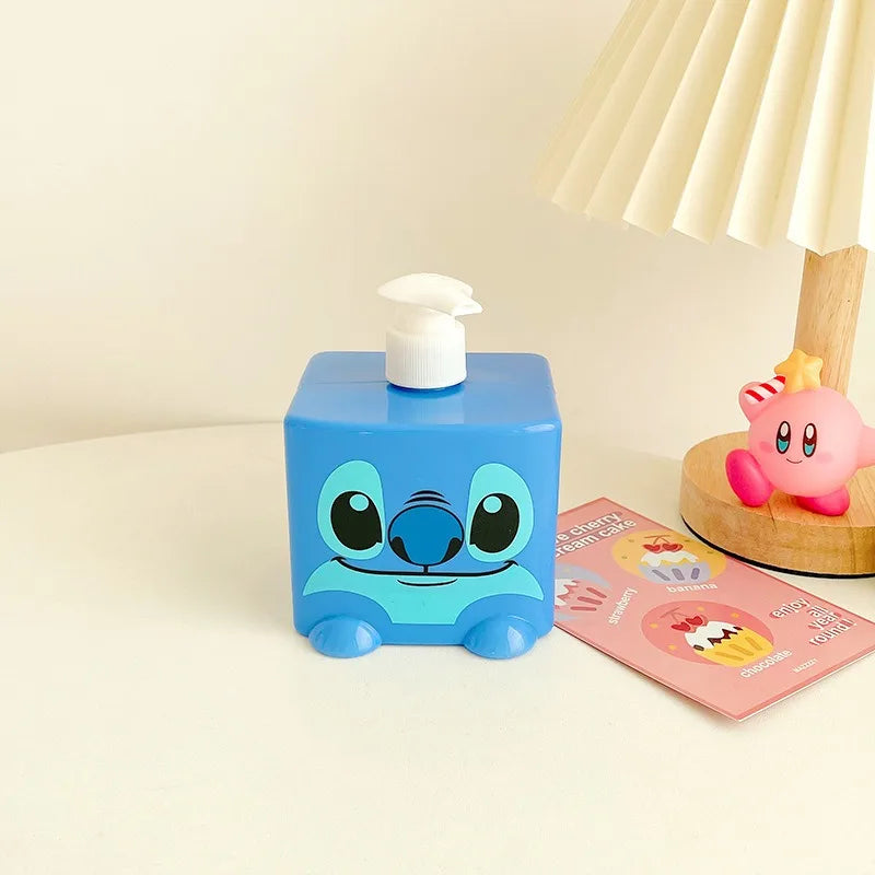 Blue cartoon-shaped bottle on a light background