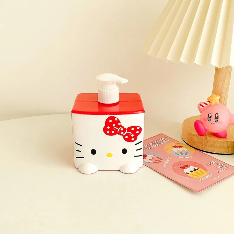 Red White cartoon-shaped bottle with a dot red bow on a light background