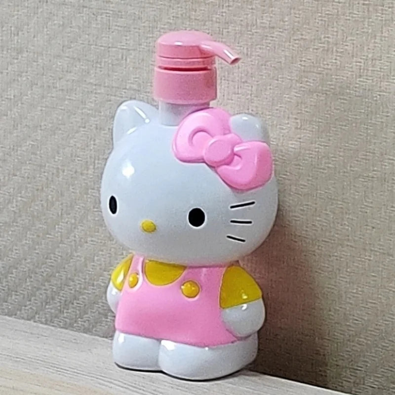 Hello Kitty-themed bottle with a pump on a neutral background