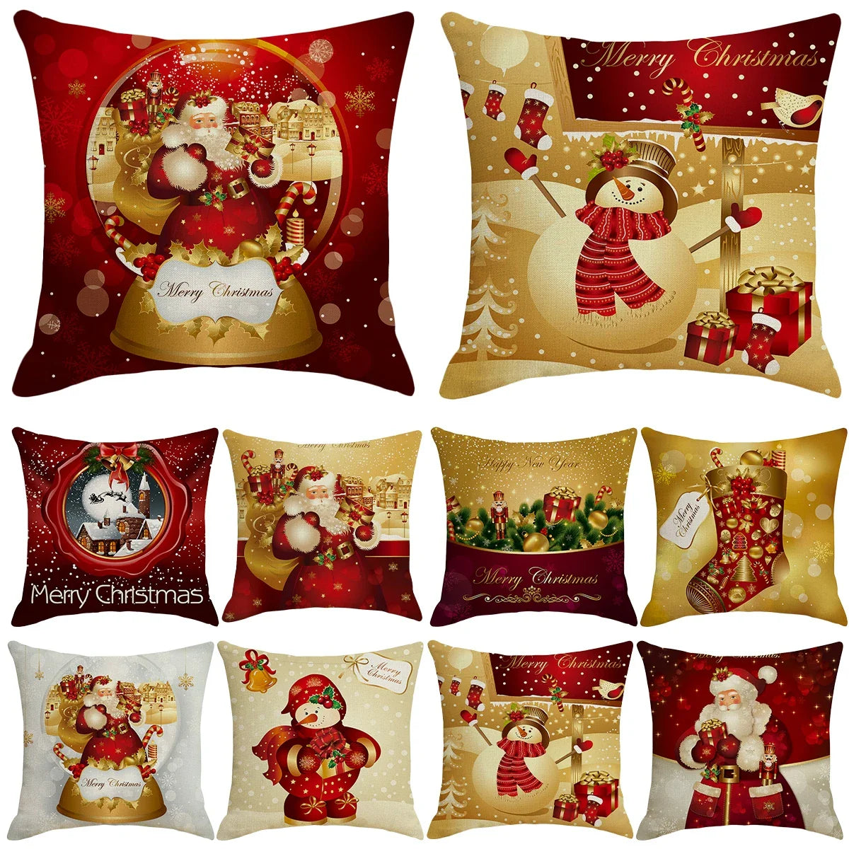 Housse de coussin de Noël - Décoration d'intérieur festive 2023