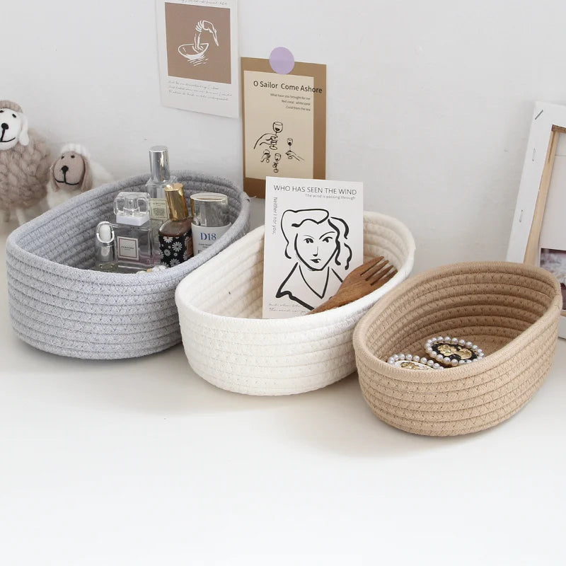 Paniers de rangement nordiques en corde de coton