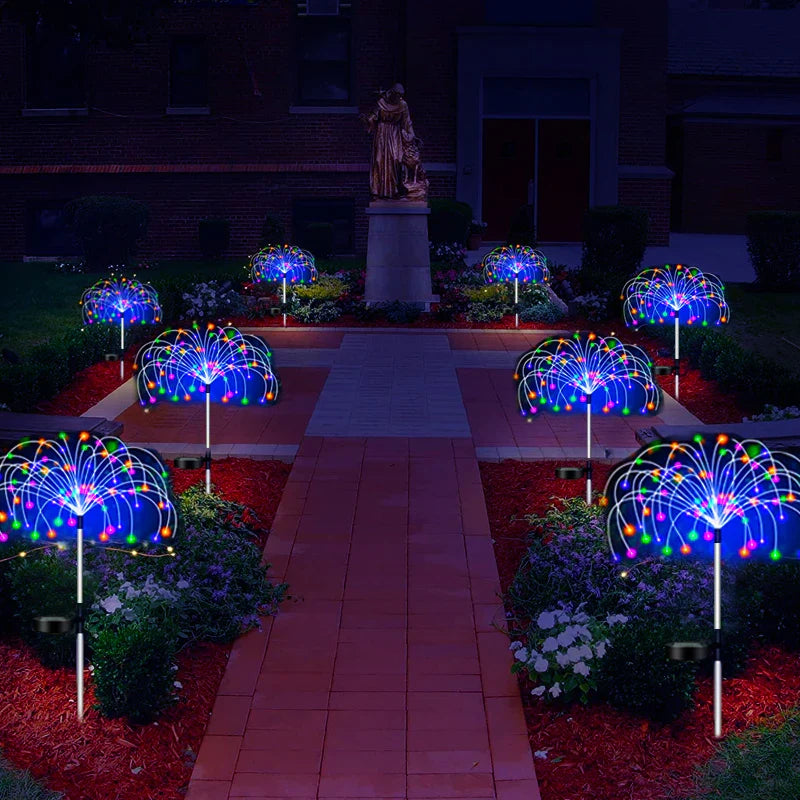 Guirlande lumineuse solaire à LED avec feux d'artifice