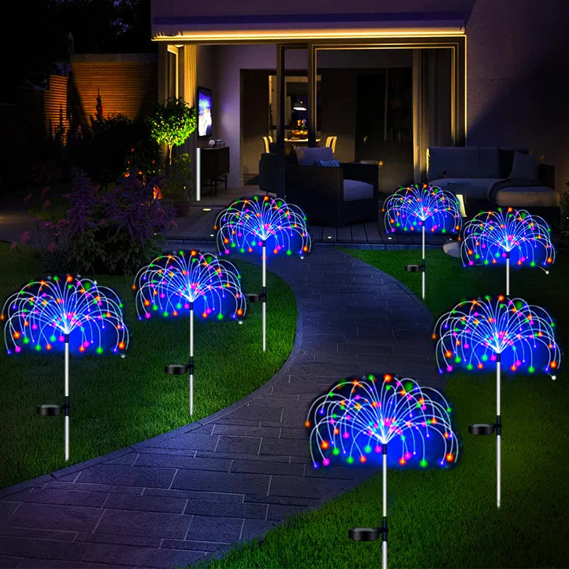 Guirlande lumineuse solaire à LED avec feux d'artifice