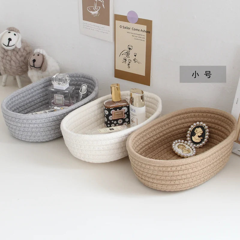 Paniers de rangement nordiques en corde de coton