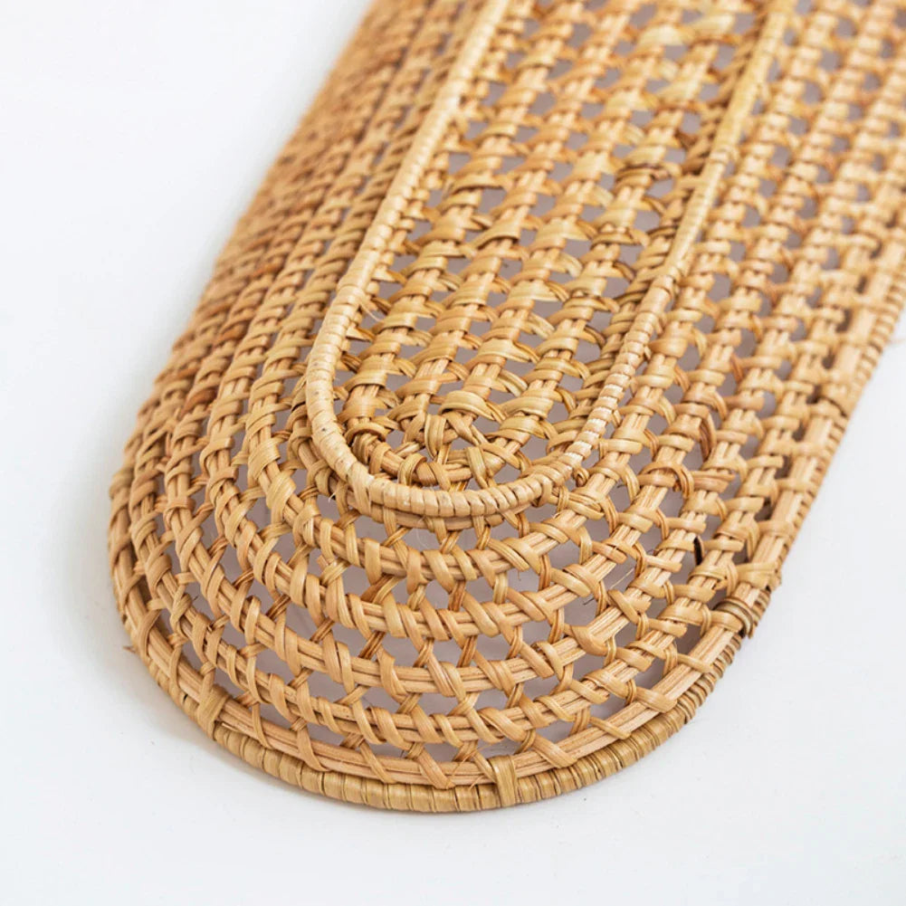 Ensemble de plateaux de rangement en rotin tissé à la main