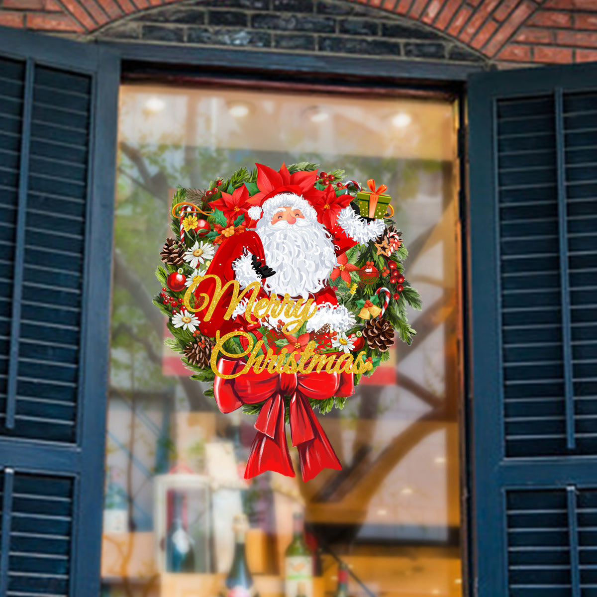Autocollant pour vitres représentant un joli Père Noël