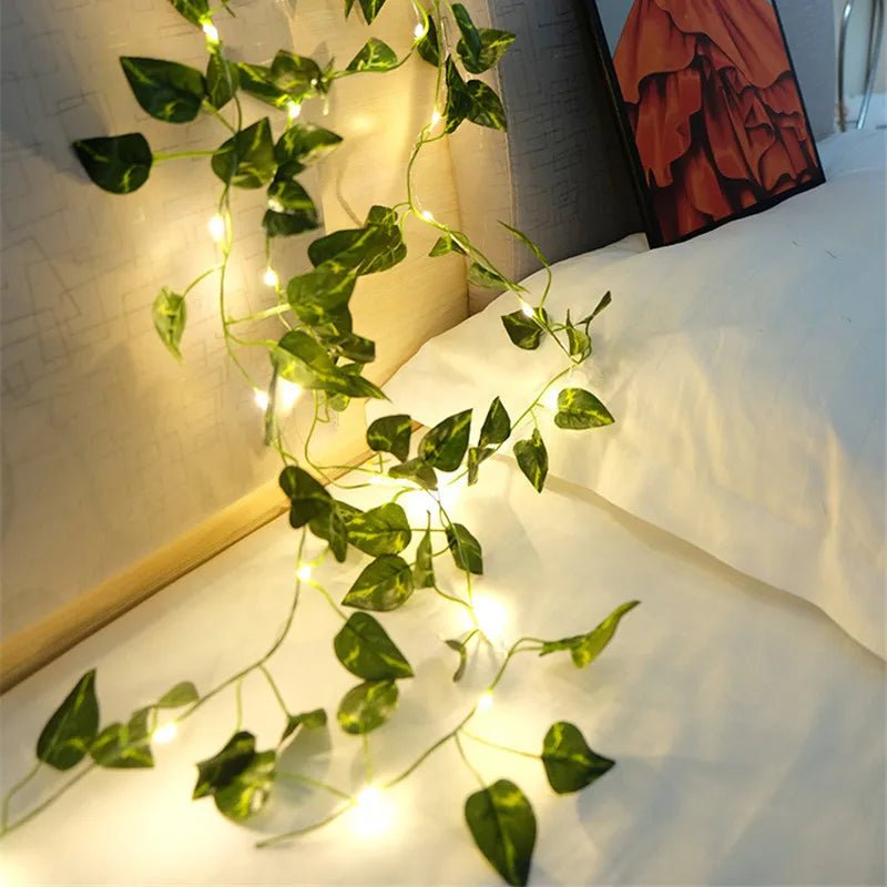 Artificial Green Leaf String Lights - Battery Powered - Cake Pops Parties