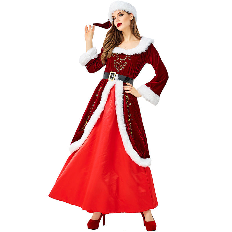 Costume rouge vin pour la veille de Noël