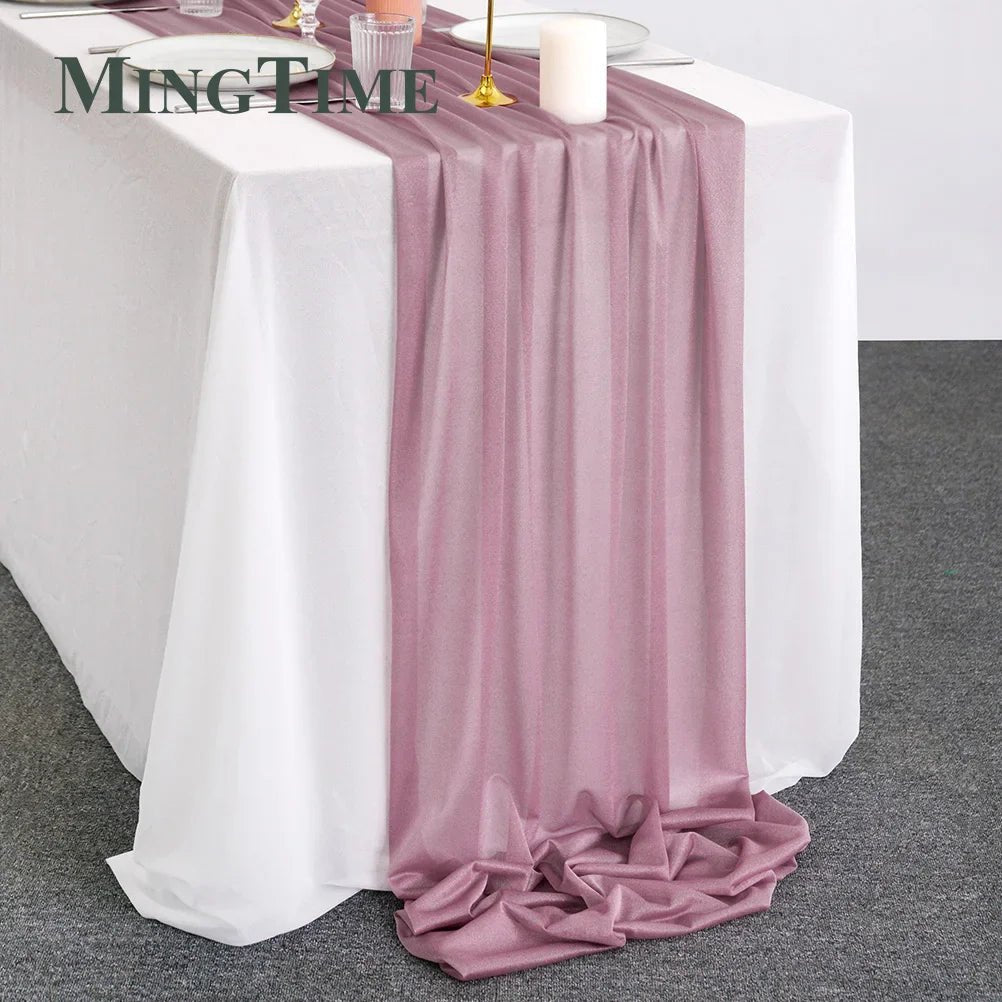 Blue Sheer Chiffon Table Runner - Cake Pops Parties