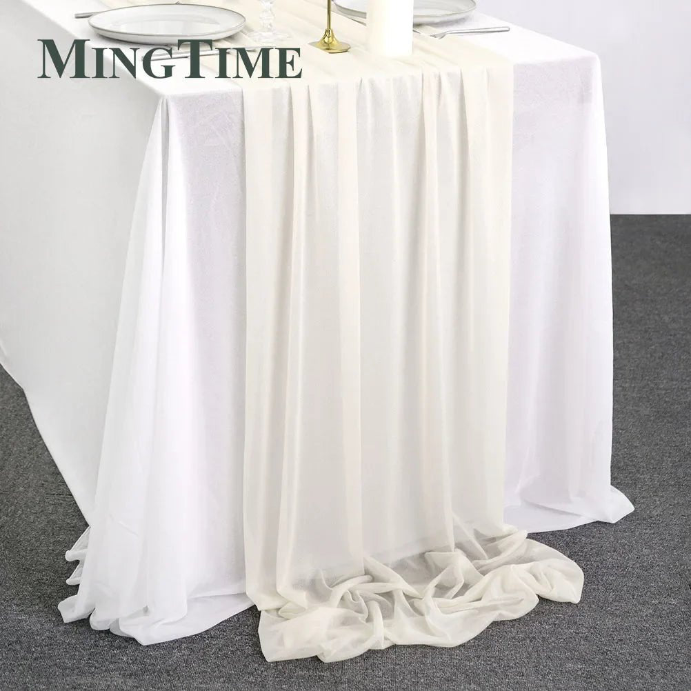 Blue Sheer Chiffon Table Runner - Cake Pops Parties