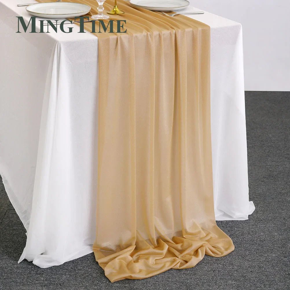 Blue Sheer Chiffon Table Runner - Cake Pops Parties