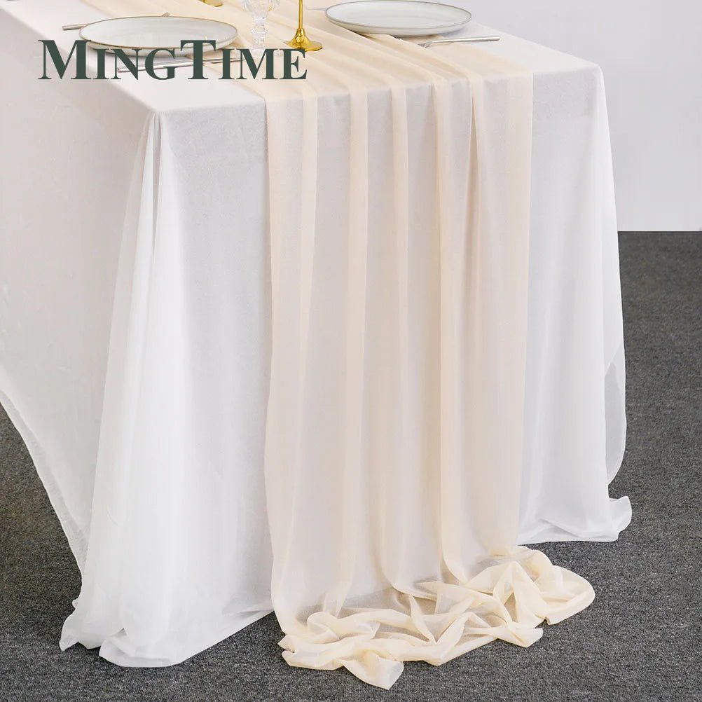 Blue Sheer Chiffon Table Runner - Cake Pops Parties