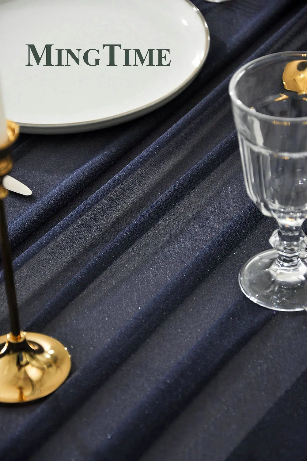 Blue Sheer Chiffon Table Runner - Cake Pops Parties