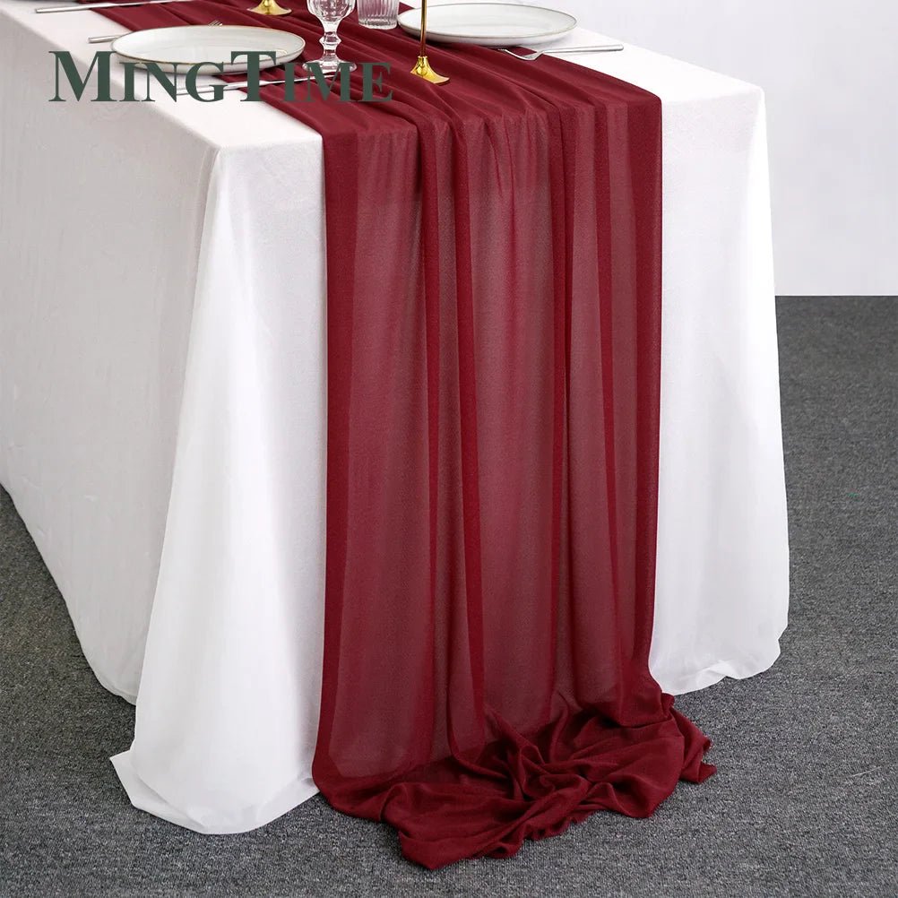Blue Sheer Chiffon Table Runner - Cake Pops Parties