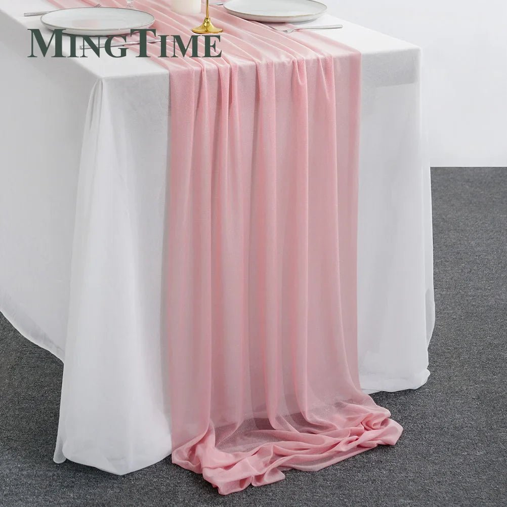 Blue Sheer Chiffon Table Runner - Cake Pops Parties