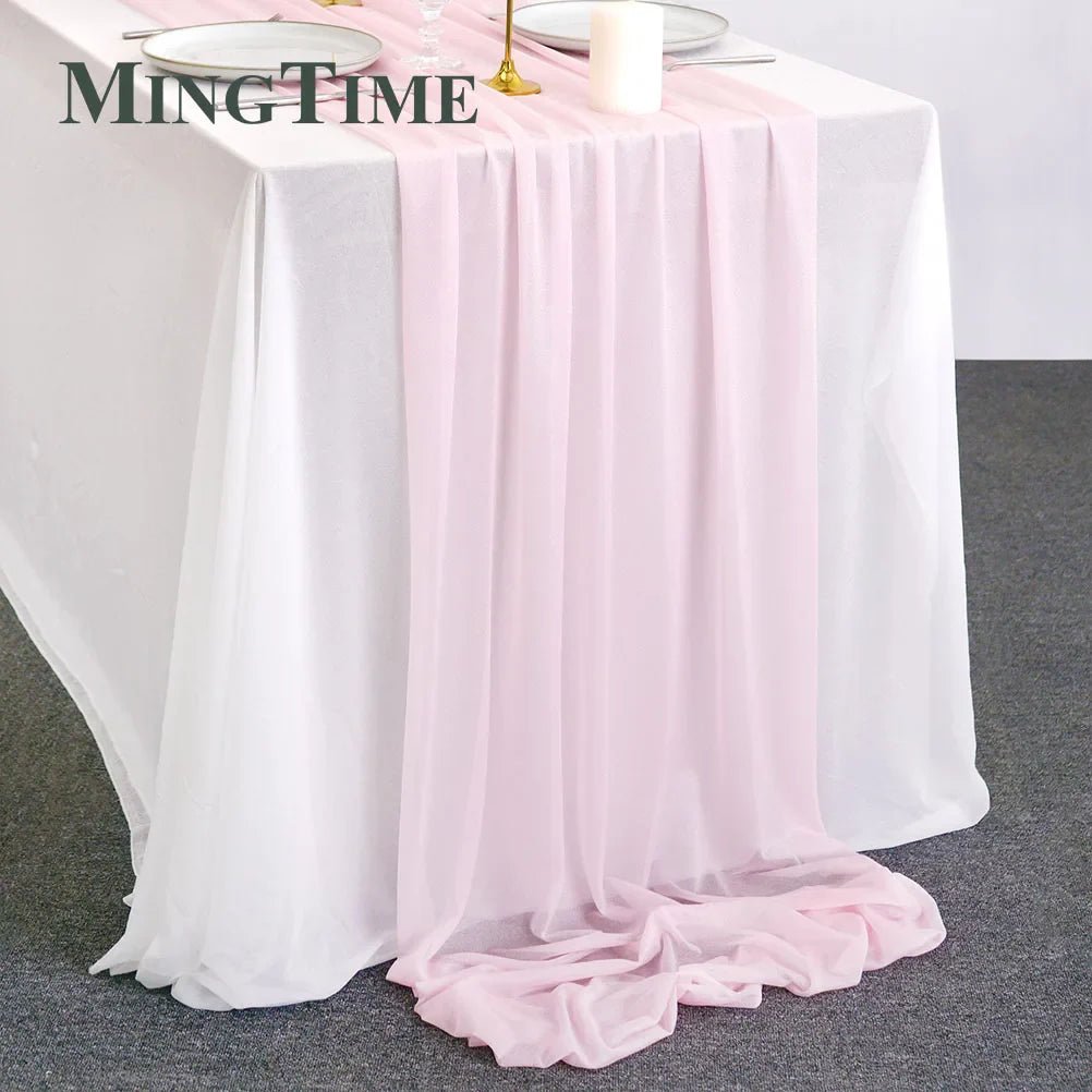 Blue Sheer Chiffon Table Runner - Cake Pops Parties