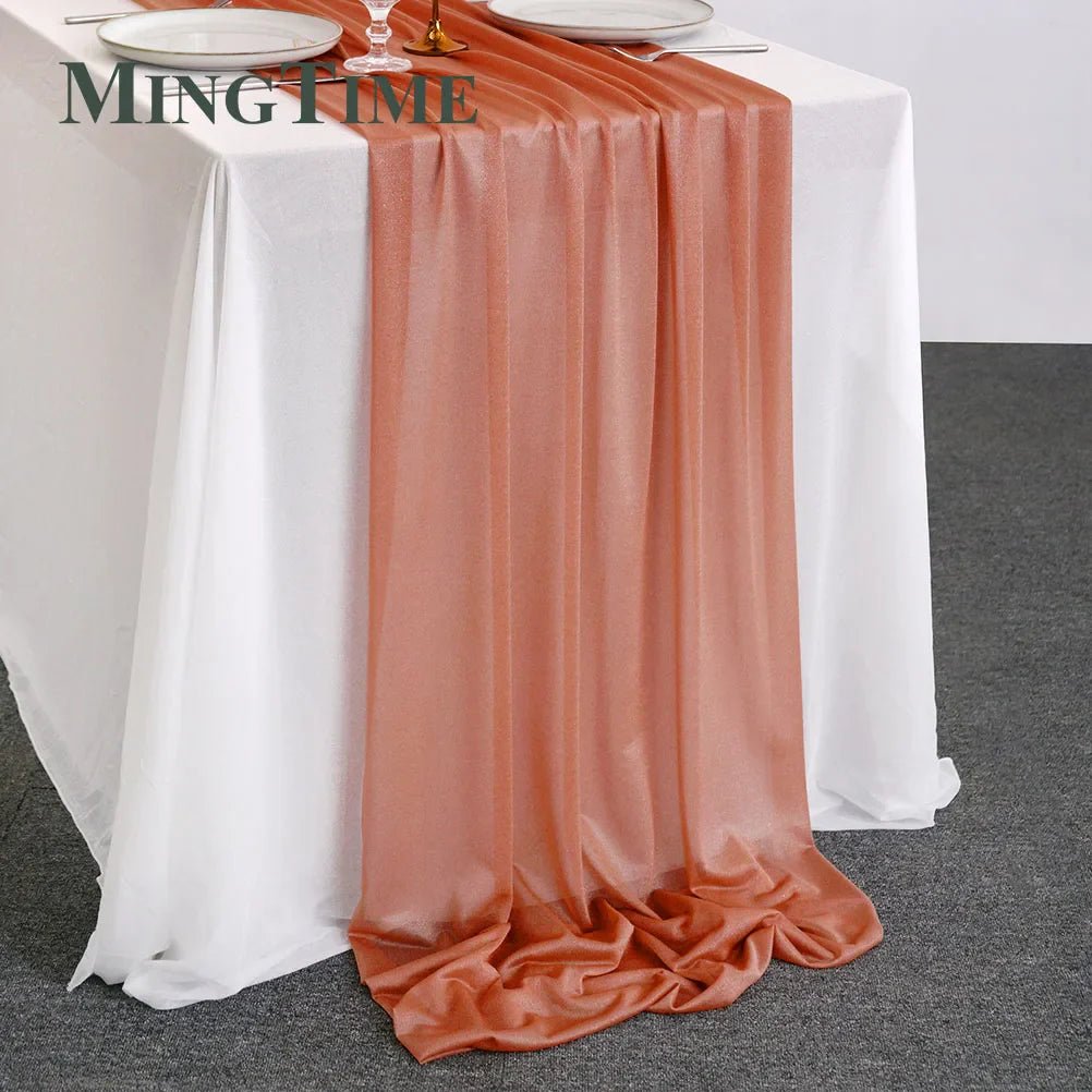 Blue Sheer Chiffon Table Runner - Cake Pops Parties