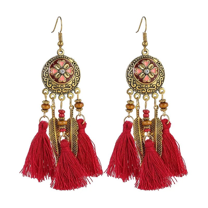 Boho Tassel Flower Summer Earrings - Cake Pops Parties