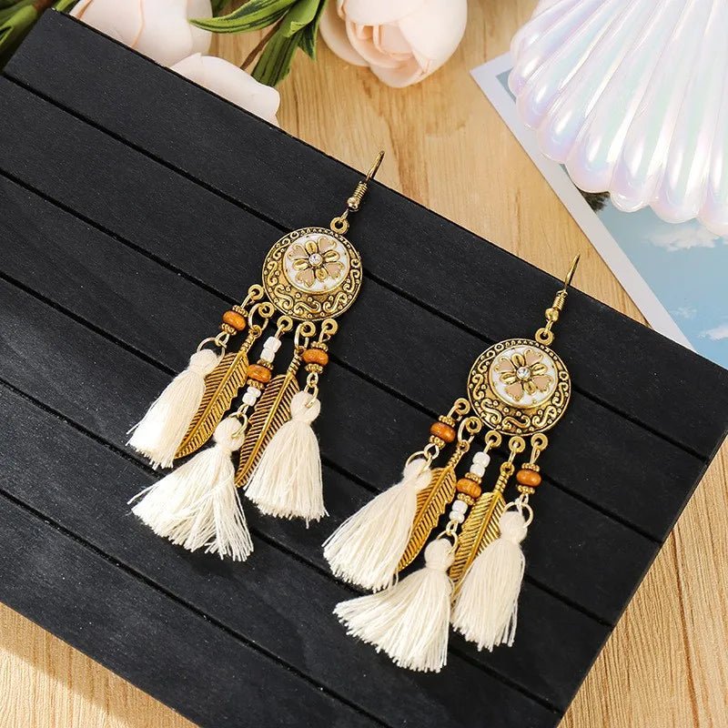 Boho Tassel Flower Summer Earrings - Cake Pops Parties