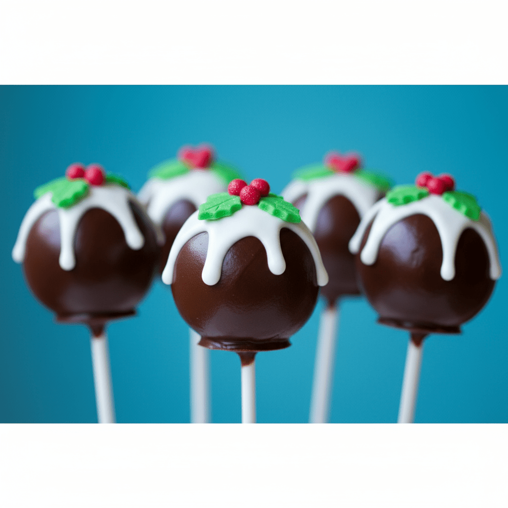 Christmas Pudding Cake Pops - Cake Pops Parties