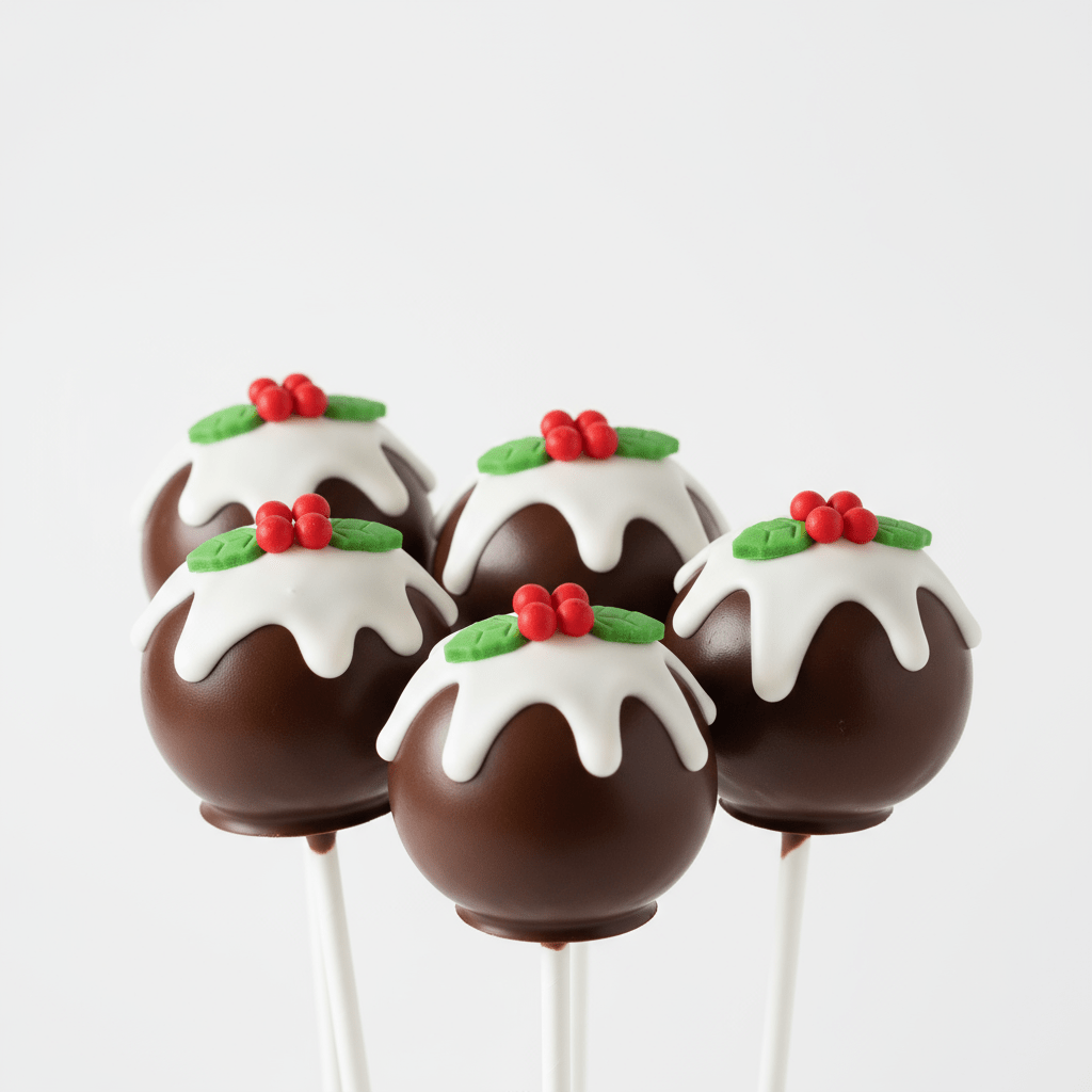 Christmas Pudding Cake Pops - Cake Pops Parties