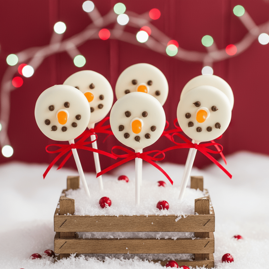 Christmas Snowmen Oreo Cake Pops - Cake Pops Parties