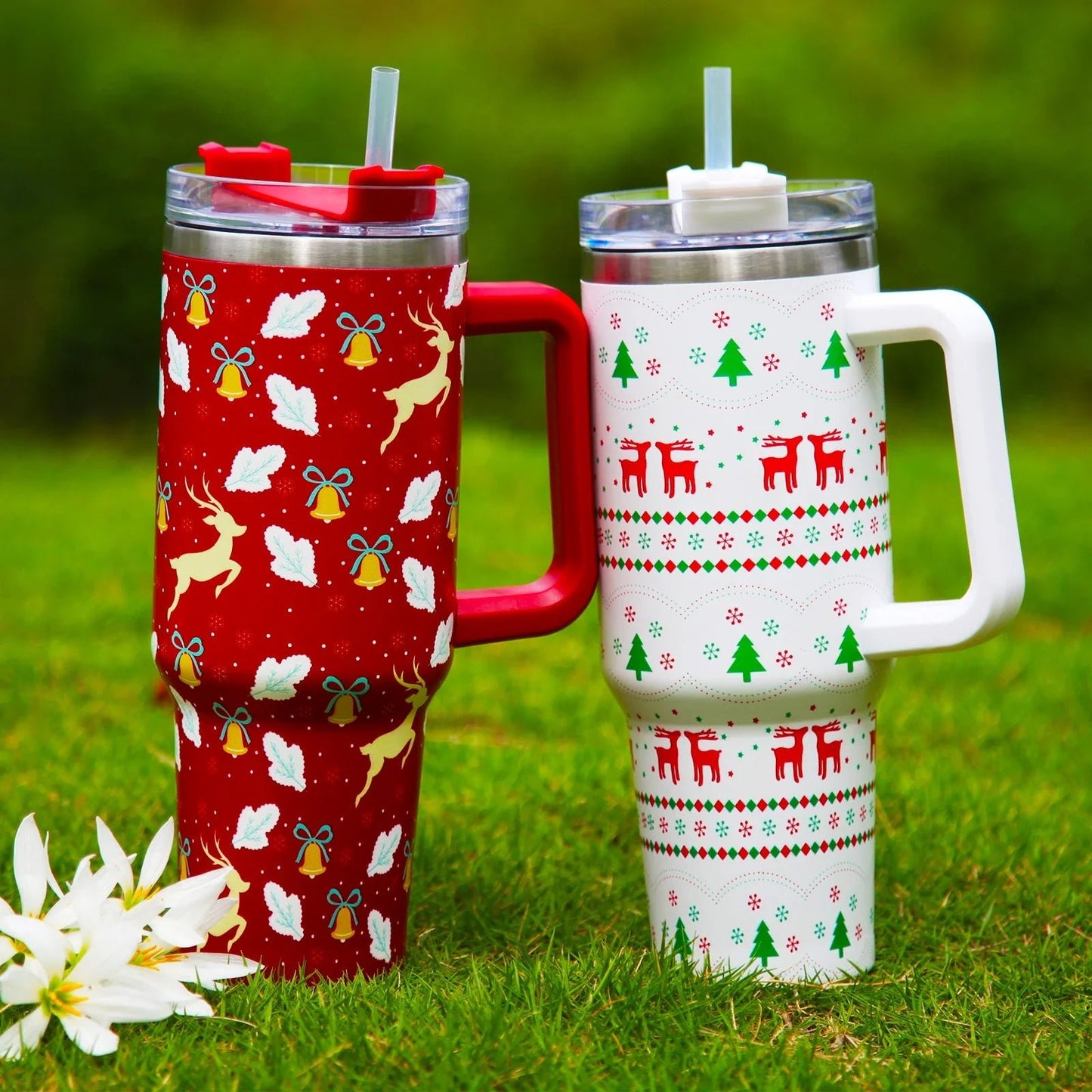 Christmas Thermos Water Bottle 40oz - Cake Pops Parties