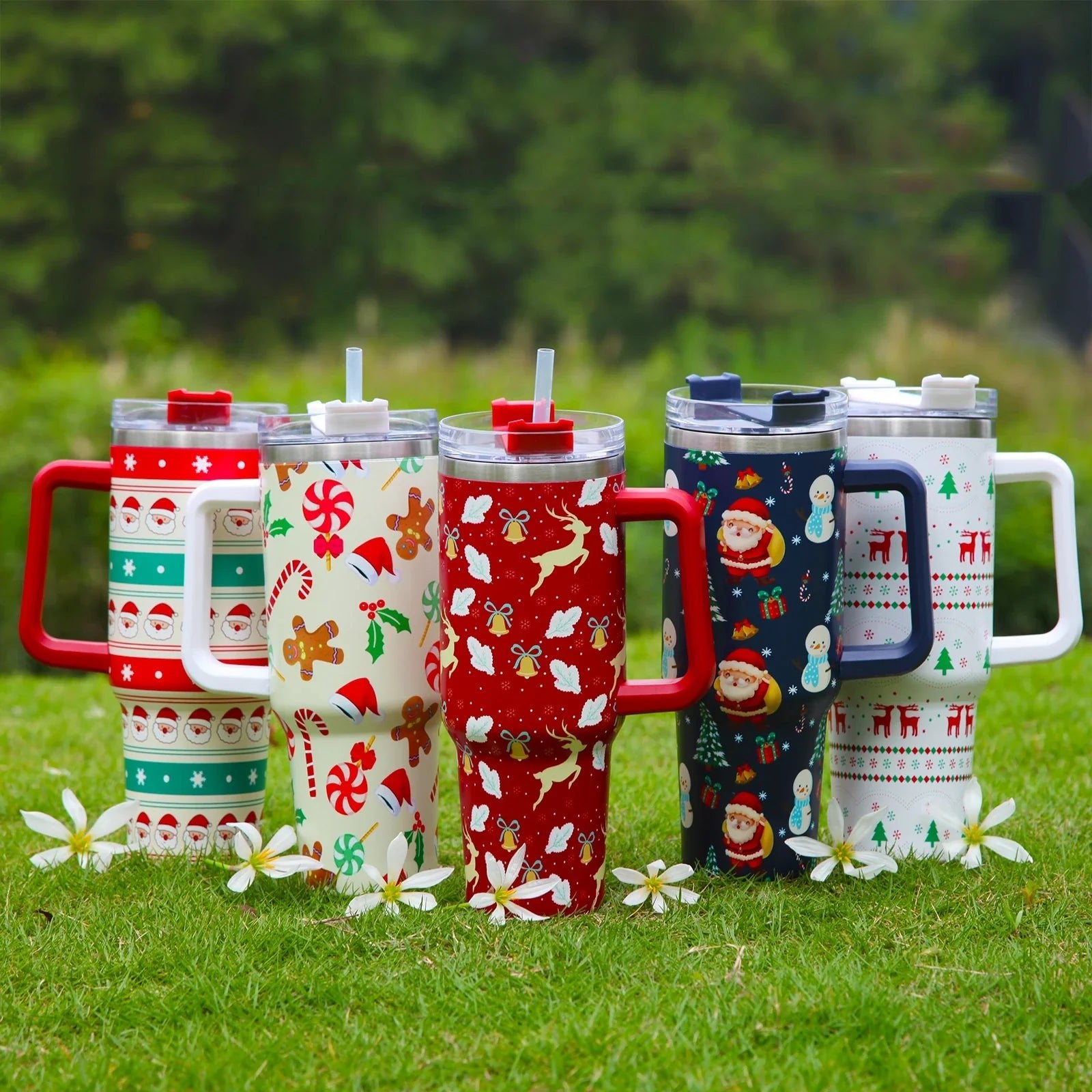 Christmas Thermos Water Bottle 40oz - Cake Pops Parties