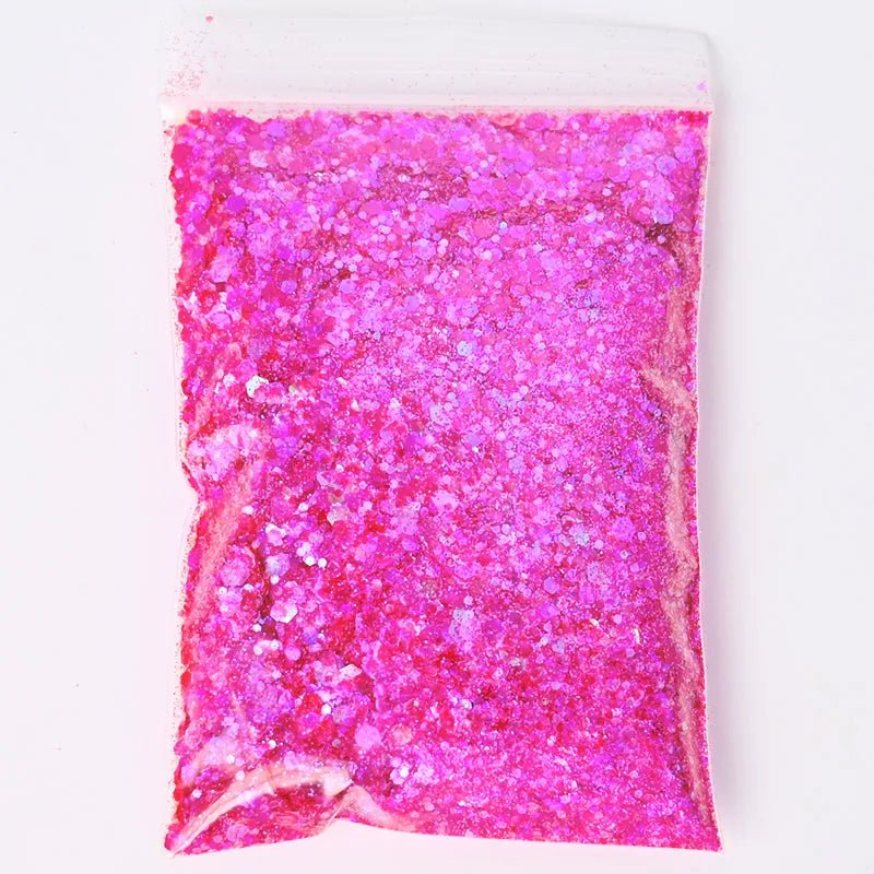 Chunky Mix Iridescent Glitter - 16 Colors 50g - Cake Pops Parties