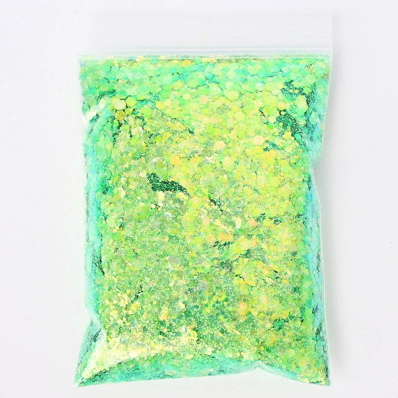 Chunky Mix Iridescent Glitter - 16 Colors 50g - Cake Pops Parties