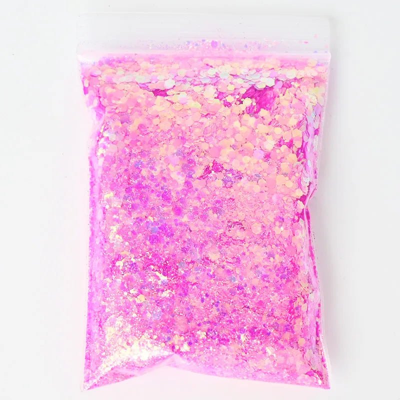 Chunky Mix Iridescent Glitter - 16 Colors 50g - Cake Pops Parties