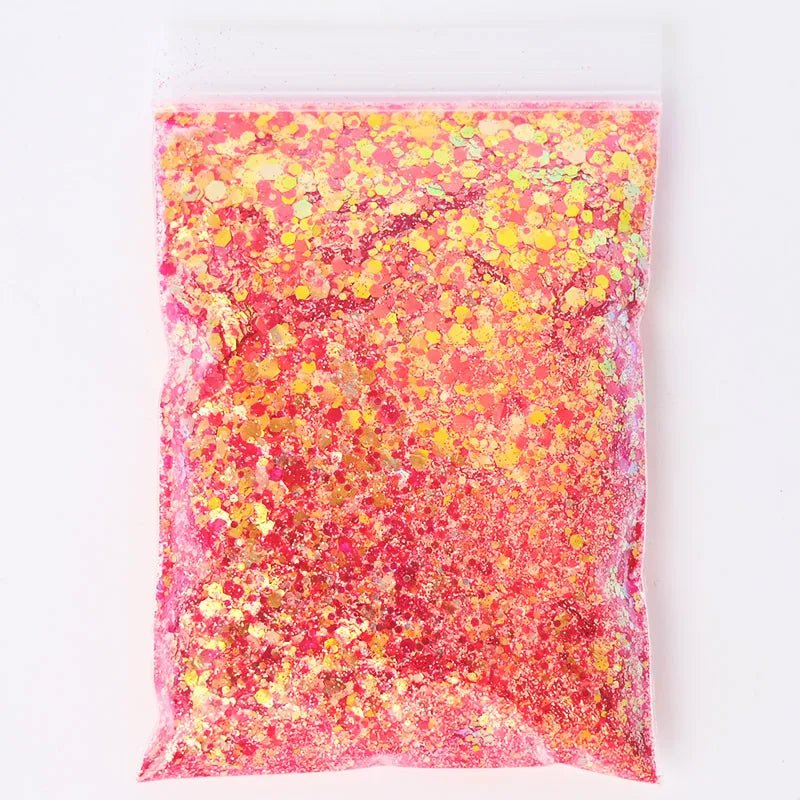 Chunky Mix Iridescent Glitter - 16 Colors 50g - Cake Pops Parties