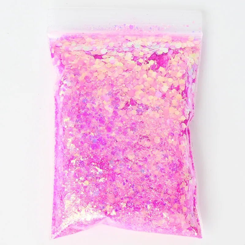 Chunky Mix Iridescent Glitter - 16 Colors 50g - Cake Pops Parties