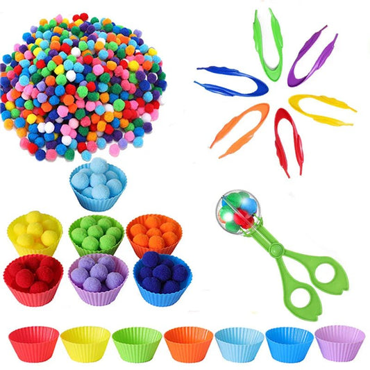 Colorful Plush Ball Sorting Toy - Cake Pops Parties