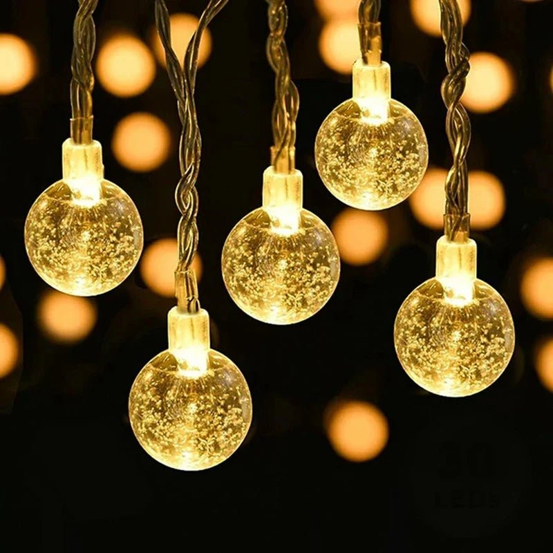 Crystal Ball Fairy String Lights - Outdoor Waterproof Christmas Decoration - Cake Pops Parties