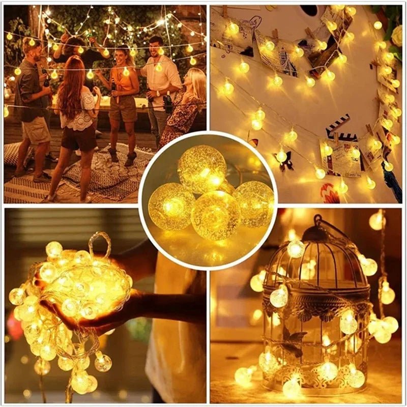 Crystal Ball Fairy String Lights - Outdoor Waterproof Christmas Decoration - Cake Pops Parties