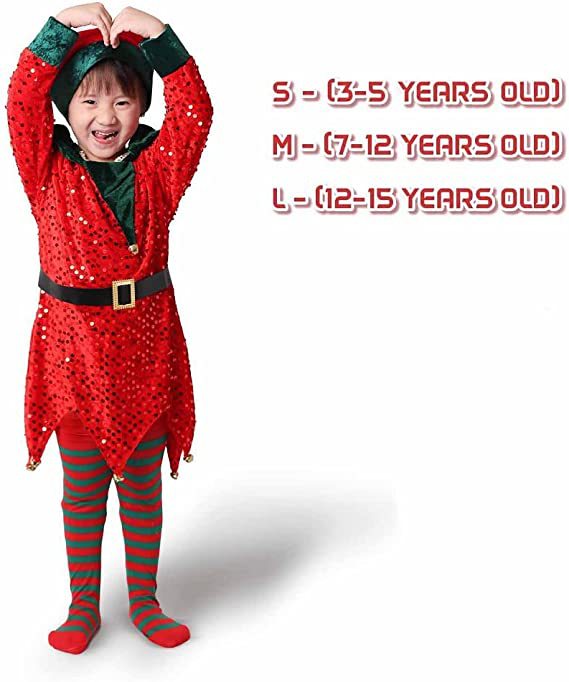 Cute Sequin Elf Costumes for Christmas Kids - Cake Pops Parties