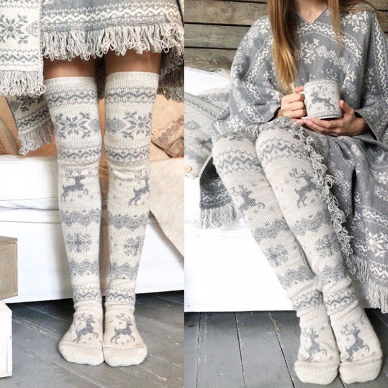 Elk Jacquard Christmas Stockings - Cake Pops Parties