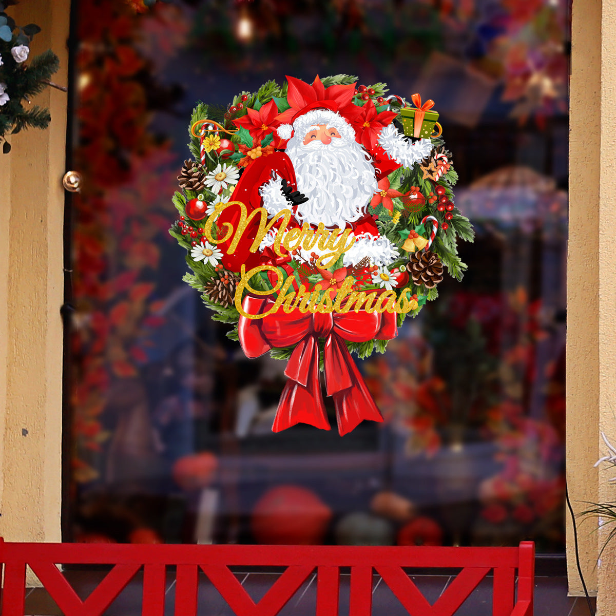 Autocollant pour vitres représentant un joli Père Noël