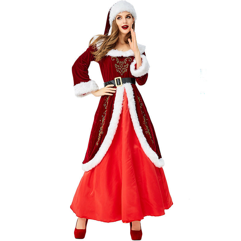 Costume rouge vin pour la veille de Noël