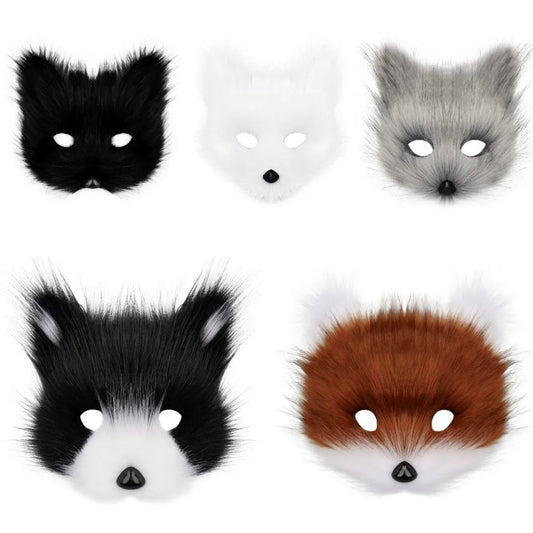 Faux Fur Fox Mask Half Face - Cake Pops Parties