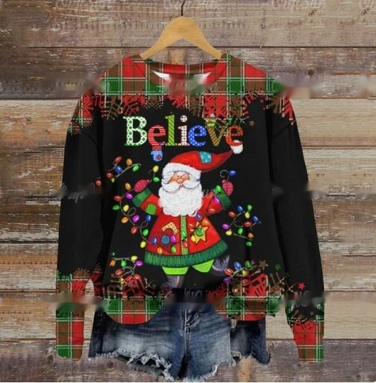 Funny Print Christmas Sweater for Ladies - Cake Pops Parties